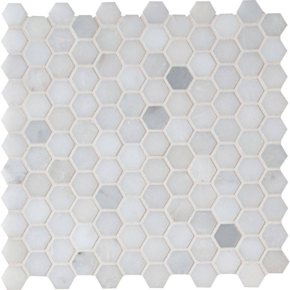 MSI Greecian White Hexagon 12 in. x 12 in. Polished Marble Floor and Wall Tile (0.95 sq. ft.Each) GRE-1HEXP