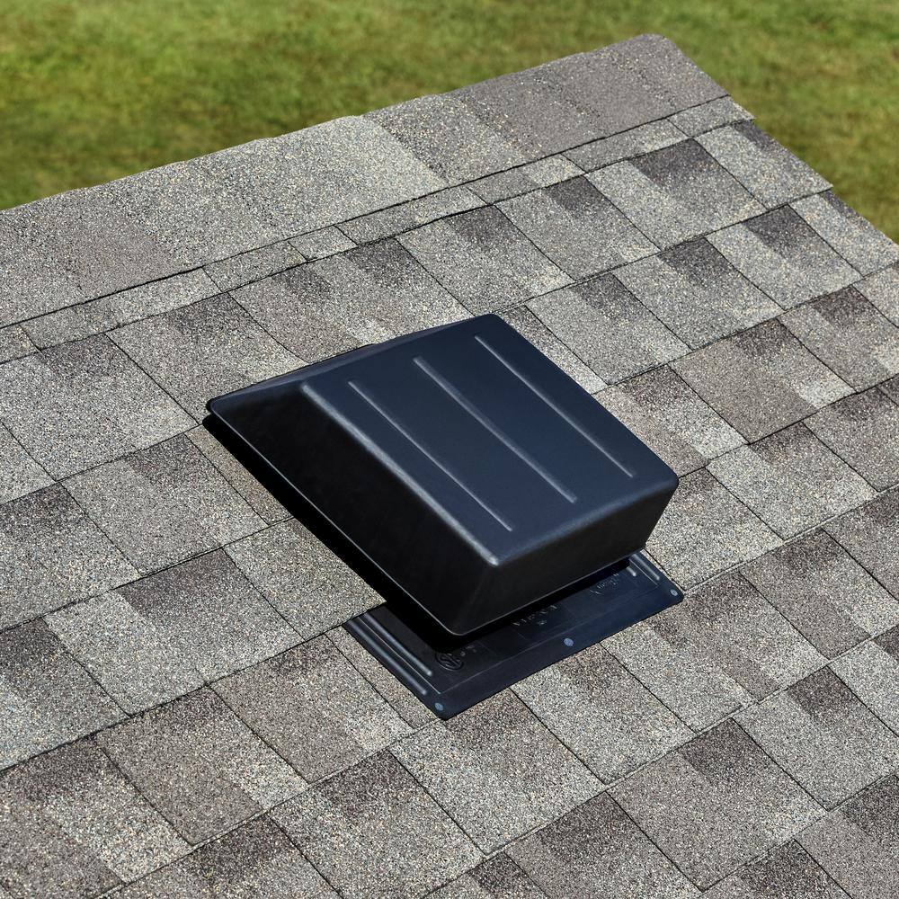 Master Flow 65 sq. in. NFA Black Resin High Impact Slant Back Roof Louver Static Vent (Carton of 6) IR65BL-6