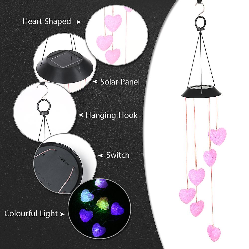 1 Solar Wind Chimes 1 Hook 1 Manual Heart