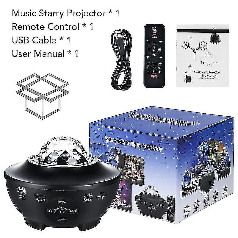 Led Galaxy Starry Night Light Projector Ocean Star Sky Party Speaker Lamp Remote