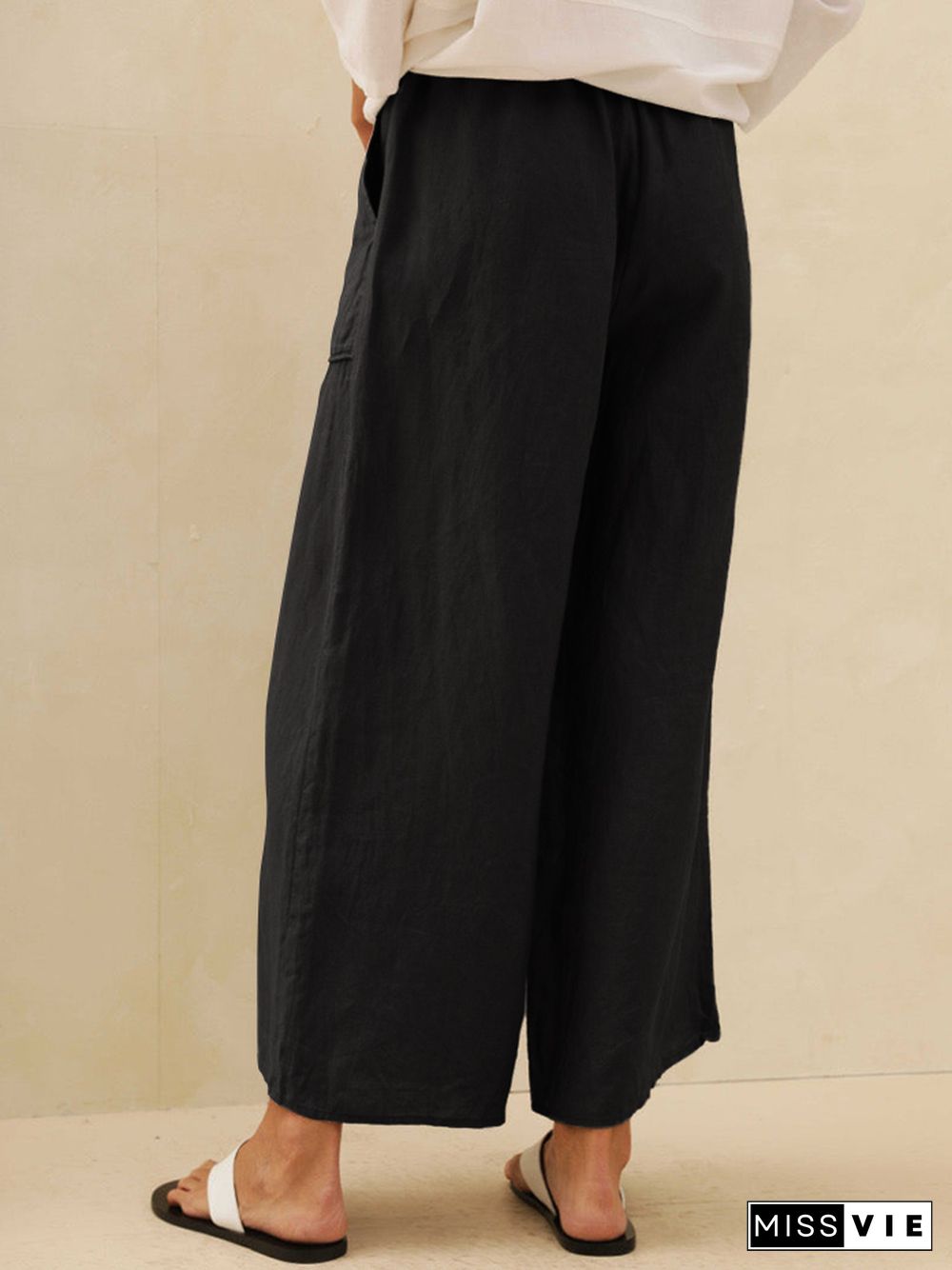 Thalia Linen Pocket Wide Leg Pants