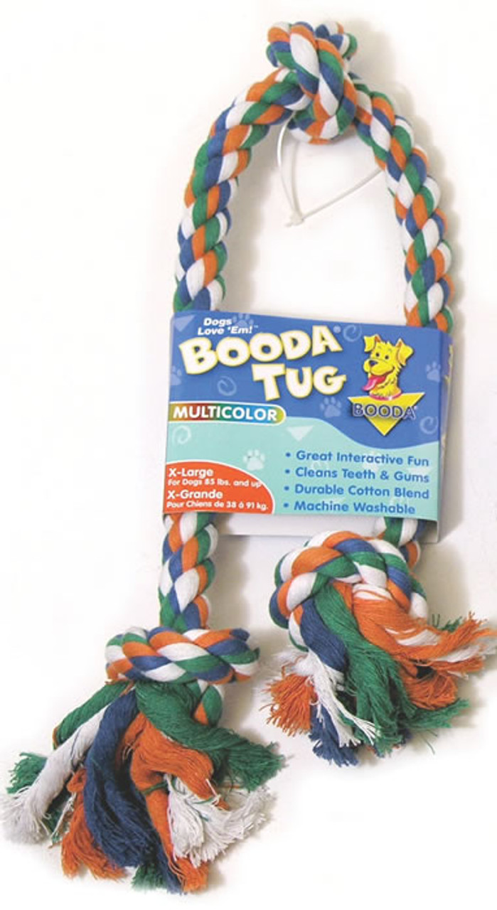 Booda 3 Knot Multi Colored Rope Tug， Extra Large