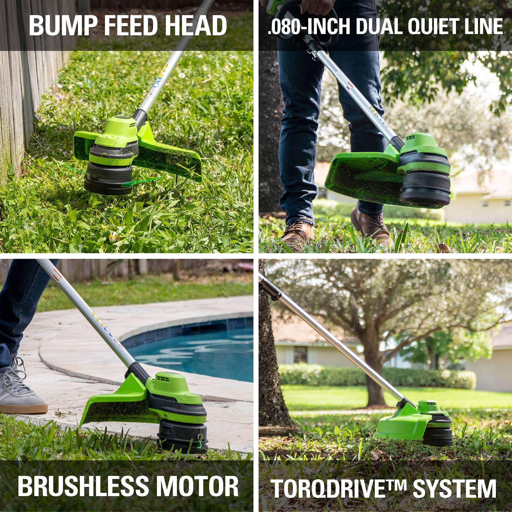 48V 15-Inch Cordless String Trimmer | Greenworks Tools