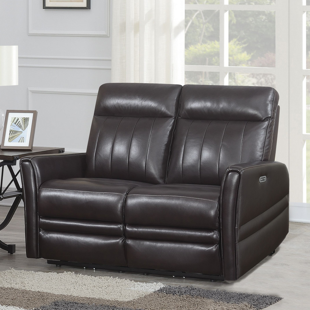 Steve Silver Coachella Power Recliner Loveseat In Brown Finish CH850LB   Contemporary   Loveseats   by HedgeApple  Houzz