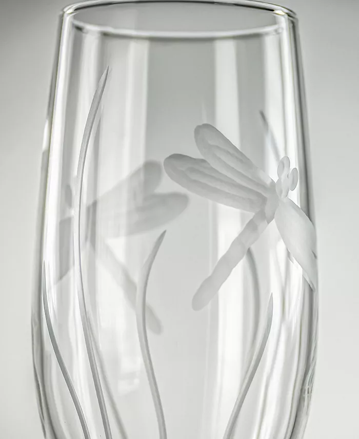 Rolf Glass Dragonfly Champagne Flute 8Oz - Set Of 4 Glasses