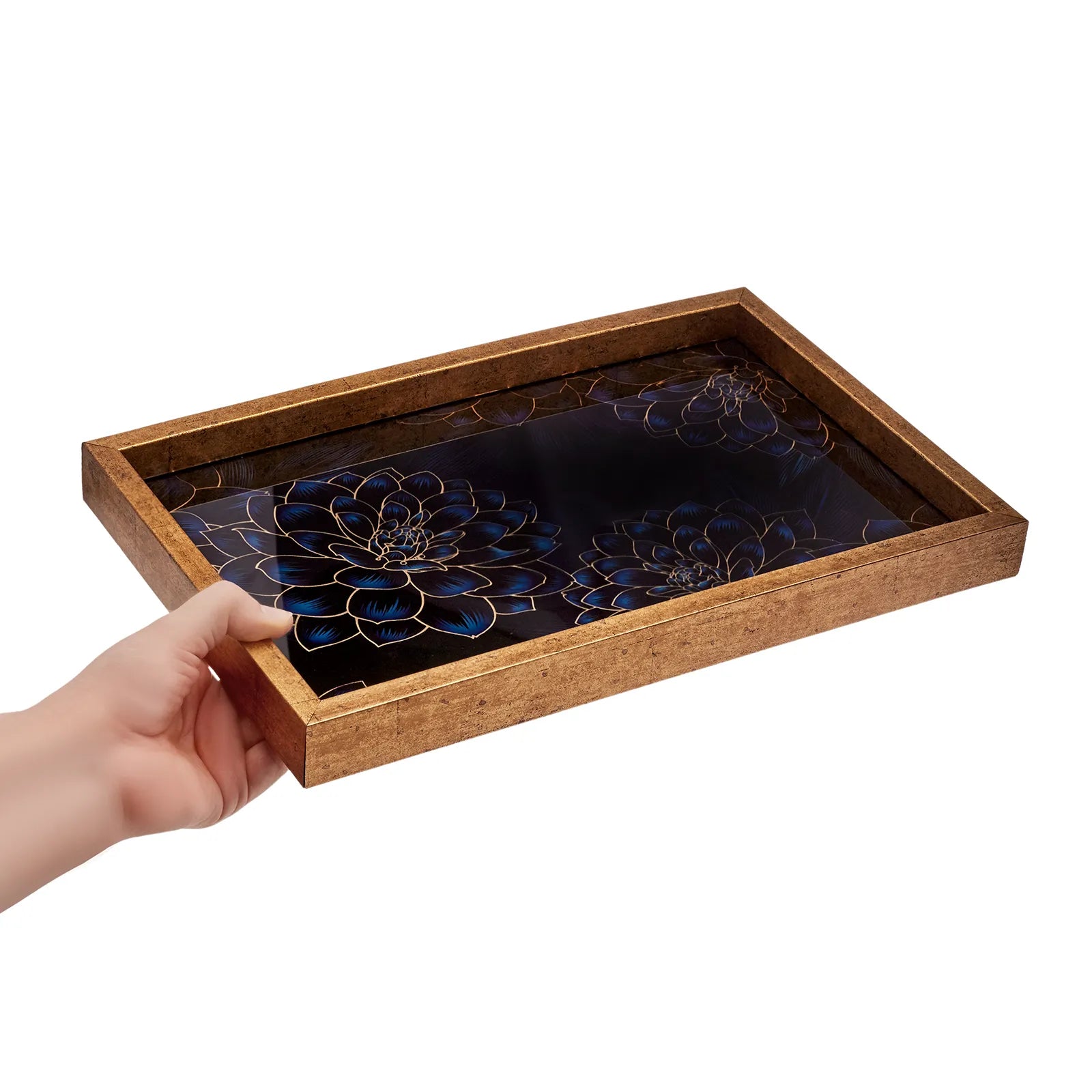 Karaca Home Deep Forest Tray Navy Blue 40X25 Cm 300.21.02.0442