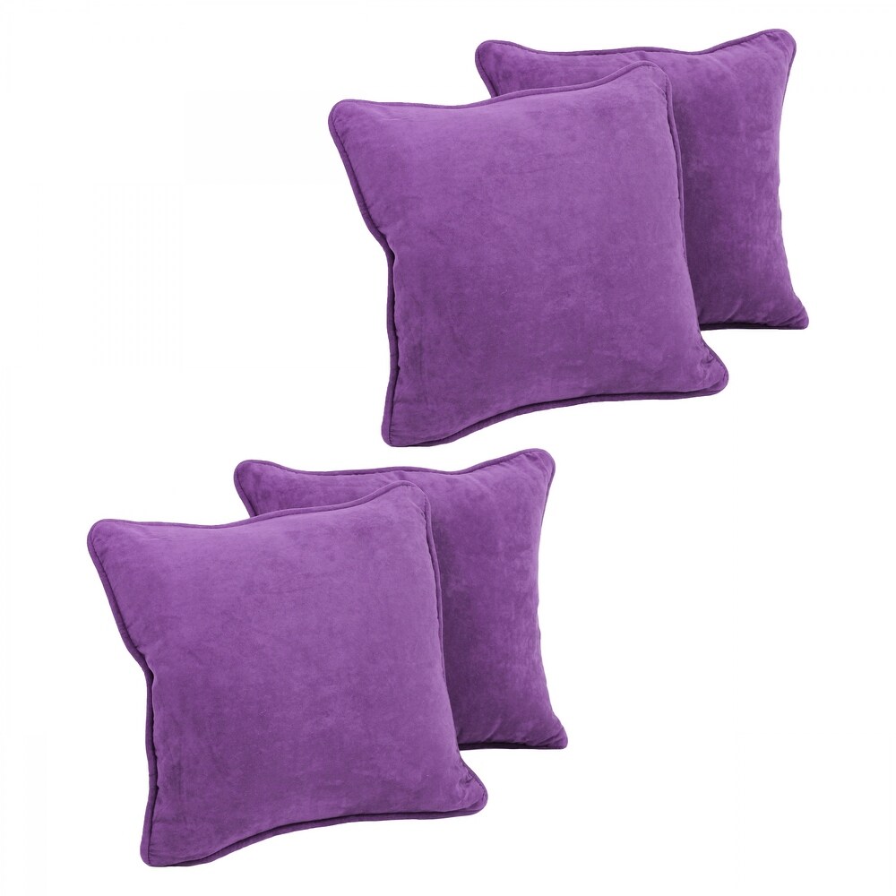 Blazing Needles 18 Inch Microsuede Throw Pillows (Set of 4)