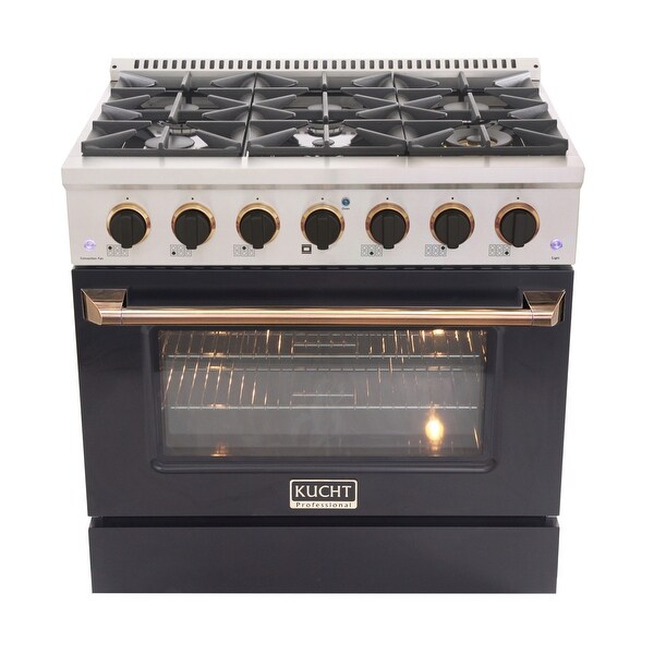 36 in. 5.2 cu. ft. Dual Fuel Range for Natural Gas with Sealed Burners and Convection Oven in Stainless Steel