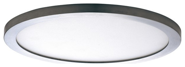 Maxim Wafer 5 quot1 Light Round Outdoor LED Surface Mount 58710WTSN  Satin Nickel   Transitional   Outdoor Flush mount Ceiling Lighting   by Lighting and Locks  Houzz