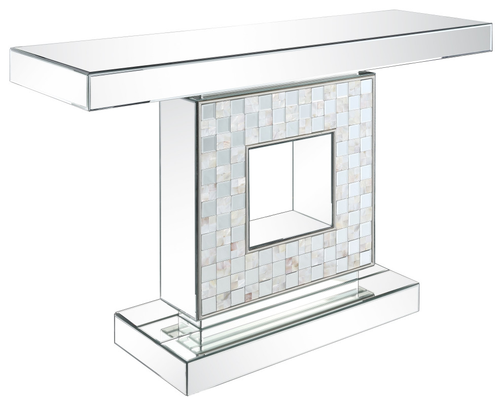 ACME Nasa Console Table  Mirrored/Mother of Pearl   Contemporary   Console Tables   by HedgeApple  Houzz