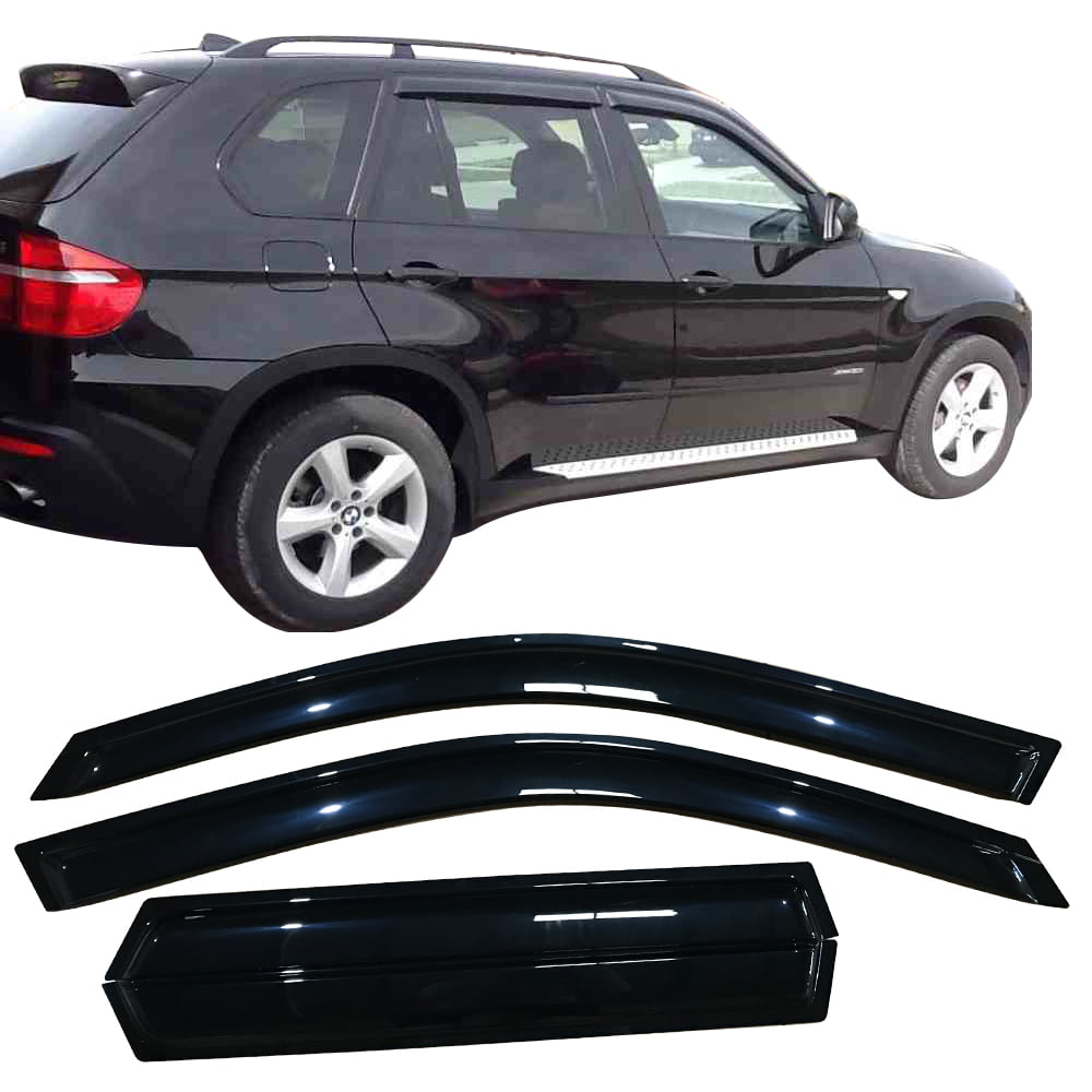 Ikon Motorsports Compatible with 00-06 BMW X5 E53 Window Visor Acrylic Vent Deflector Rain Guard 4Pc Set Outside Mount 2001 2002 2003 2004 2005 2006