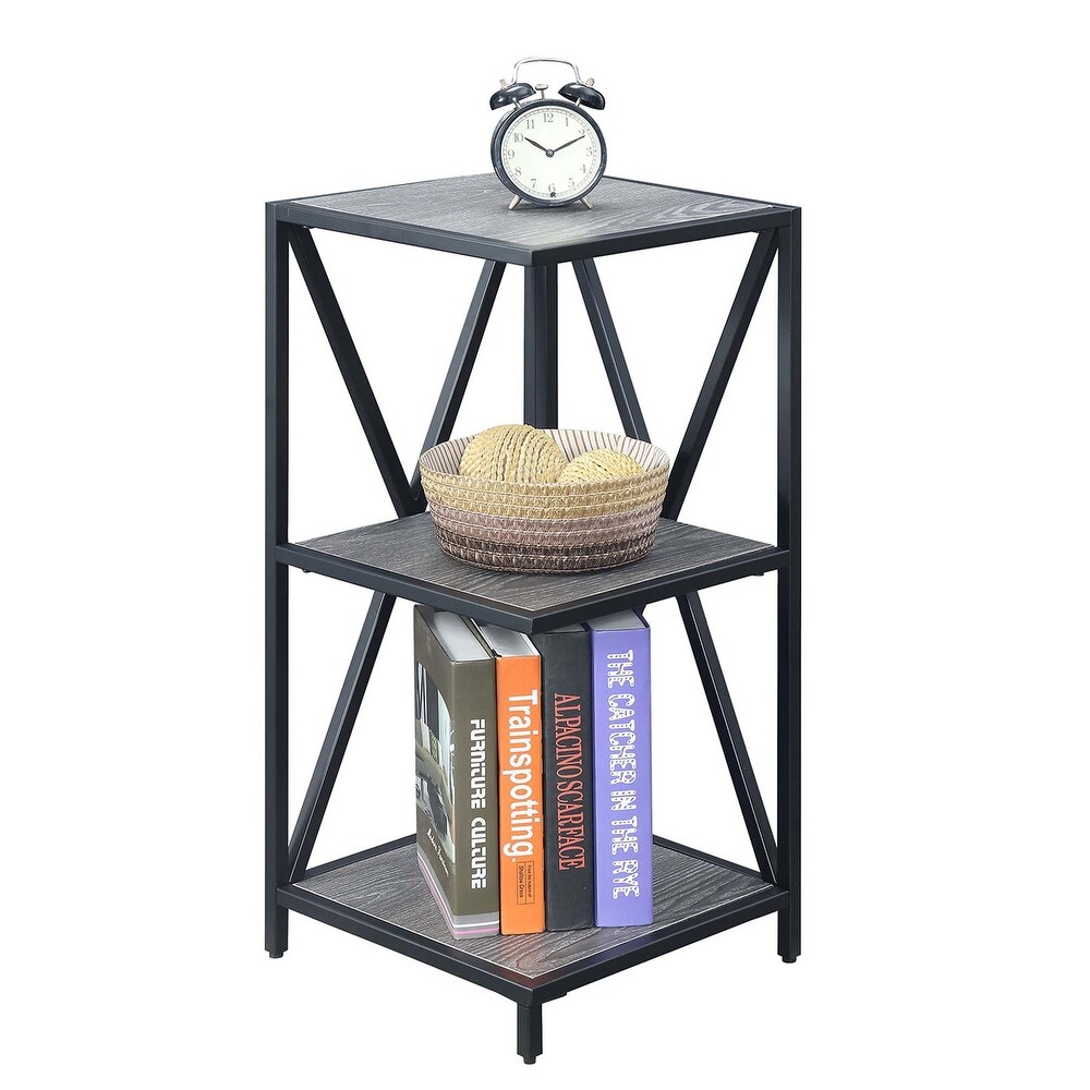 Convenience Concepts Tucson Metal 3 Tier Corner Bookcase