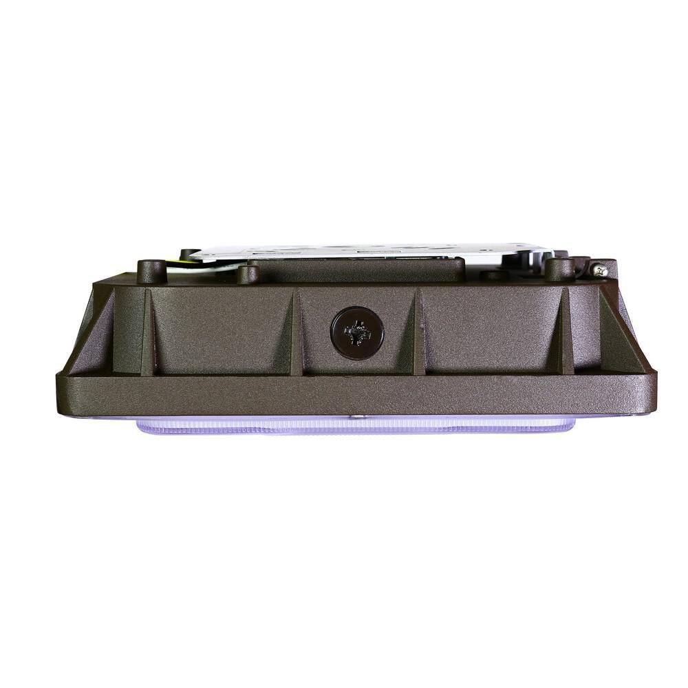 Commercial Electric 300-Watt Equivalent Integrated LED Bronze Commercial Grade Ceiling 4200 Lumens Outdoor Security Canopy Light 5000K S10CNPY850BZHD