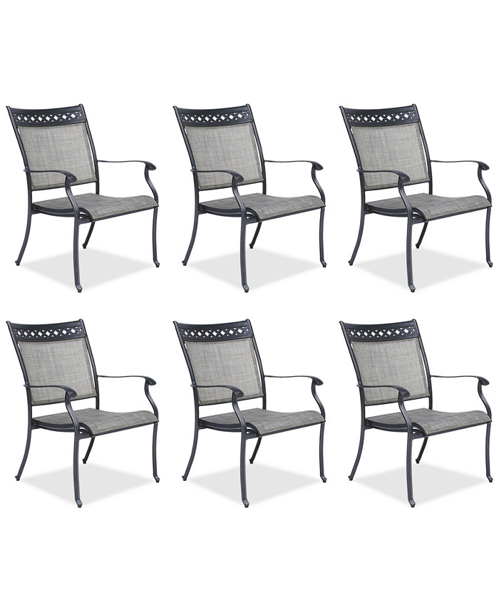 Agio Set of 6 Vintage II Outdoor Sling Dining Chairs