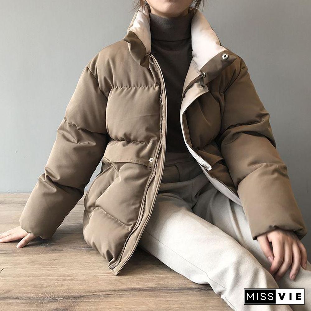 Oversized Quilted Winter Puffer Thick Warm Padded Puff Parka Jacket