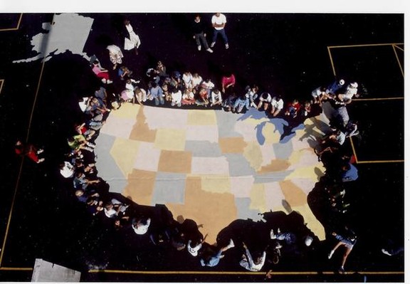 USA Map Stencil Kit 20 x 36 Foot Playground Featur...