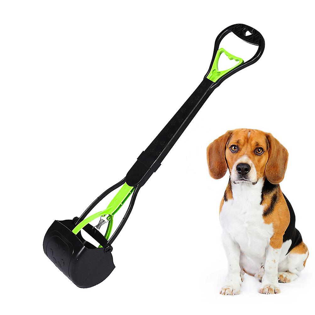 70cm Portable Plastic Sawtooth Small Pet Poop Pickup Clip Pooper Scooper Pet Dogs Puppy Cat Waste Picker Indoor Outdoor Cleaning Shovel Tools (green)