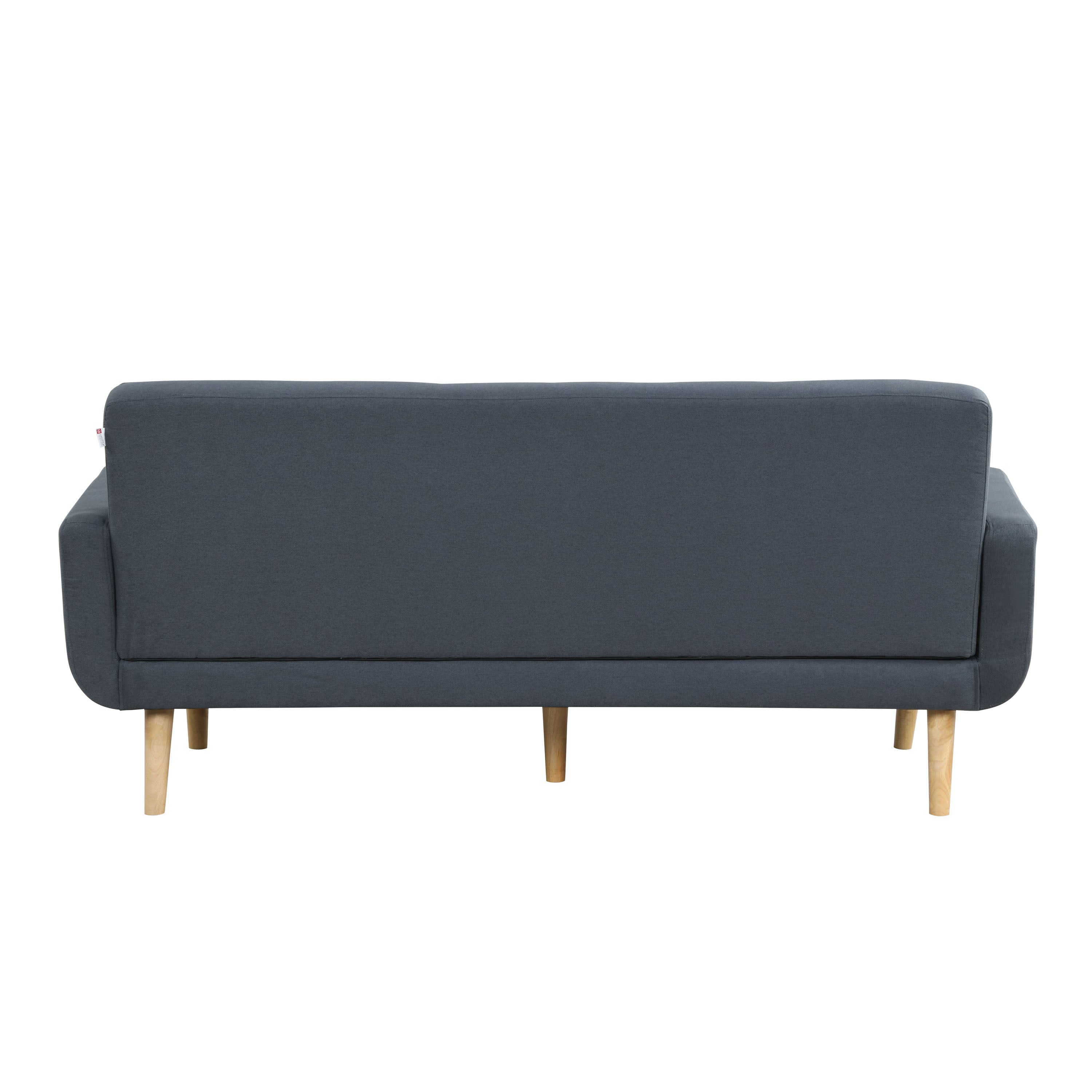 Lifestyle Solutions Ramon Modern Sofa with Wood Legs, Gray Fabric