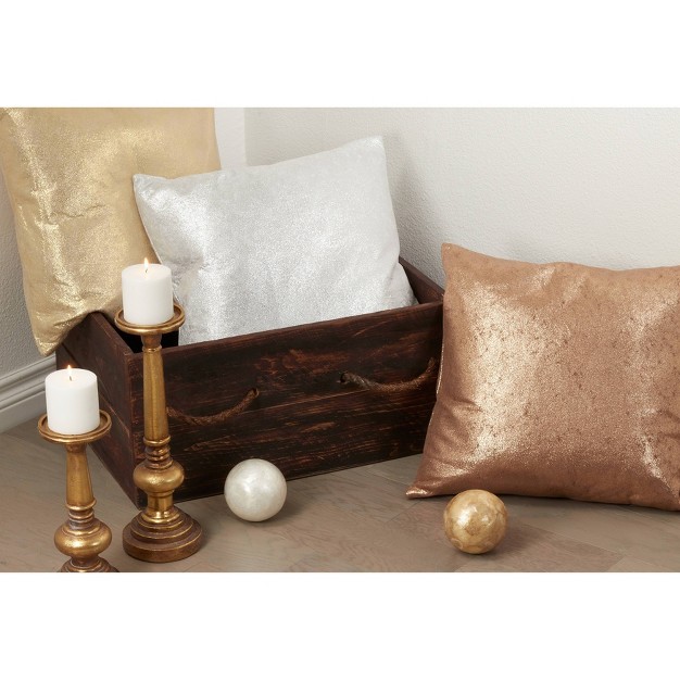 Shimmering Metallic Design Down Filled Throw Pillow Saro Lifestyle