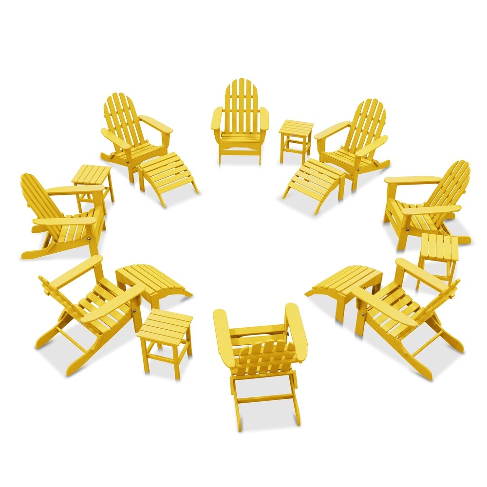 Nelson 8 piece Adirondack Chair Set with 4 Ottomans and 4 Side Tables by Havenside Home