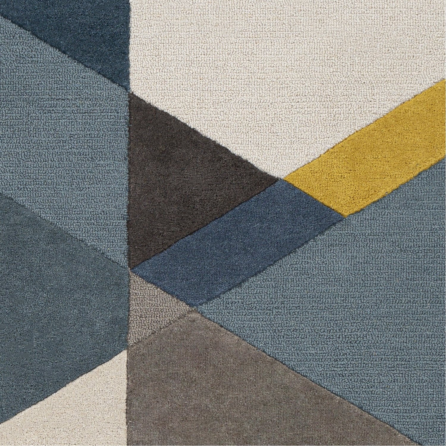 Brooklyn Hand Tufted Rug in Bright Yellow, Teal, Khaki, Taupe, Charcoal, Bright Blue