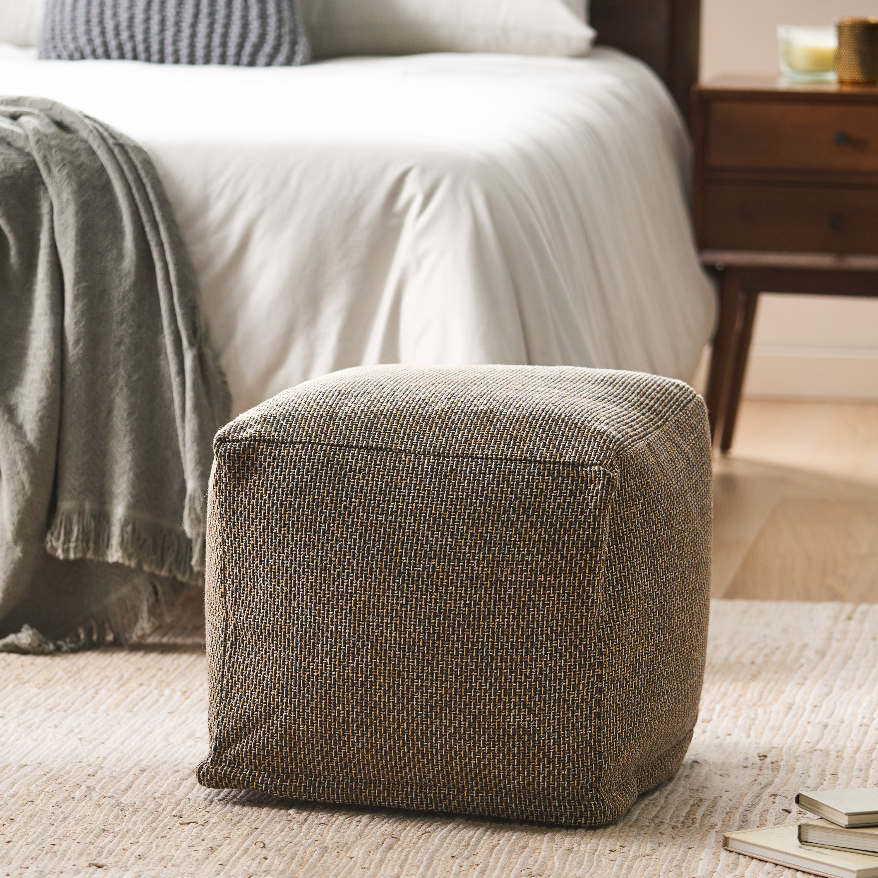 Larrick Contemporary Fabric Pouf