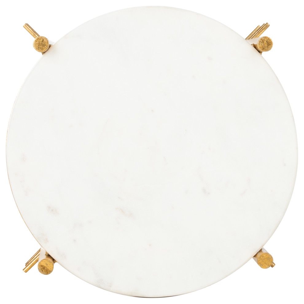 Studio Seven Jenesis Round Accent Table  White/Gold   Contemporary   Side Tables And End Tables   by Decor Savings  Houzz