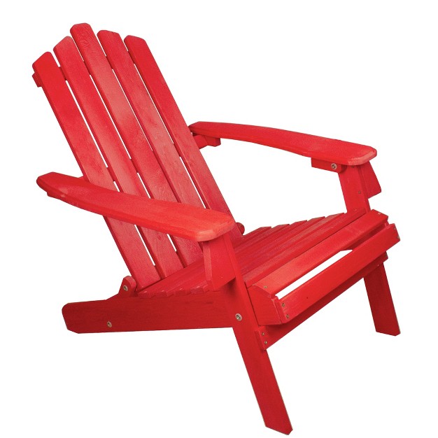 Red Classic Folding Wooden Adirondack Chair