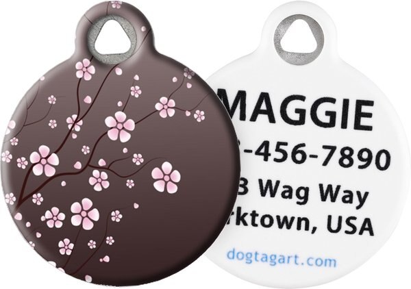 Dog Tag Art Asian Cherry Blossom Personalized Dog and Cat ID Tag