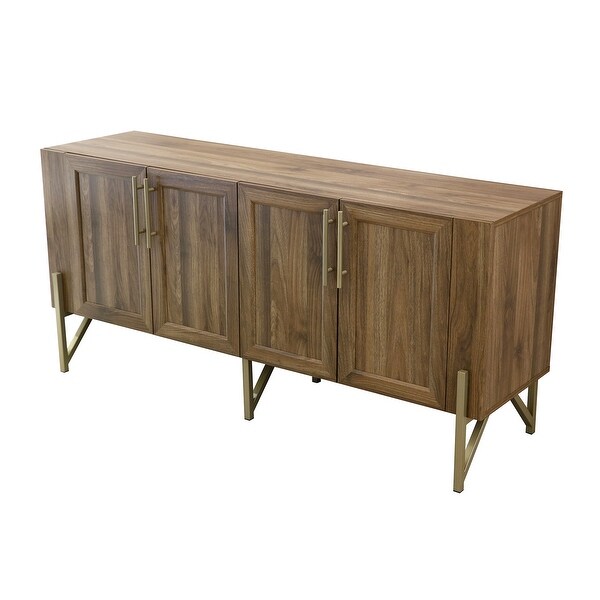 Roomfitters Walnut Finish Mid-century TV Stand Media Console - W59