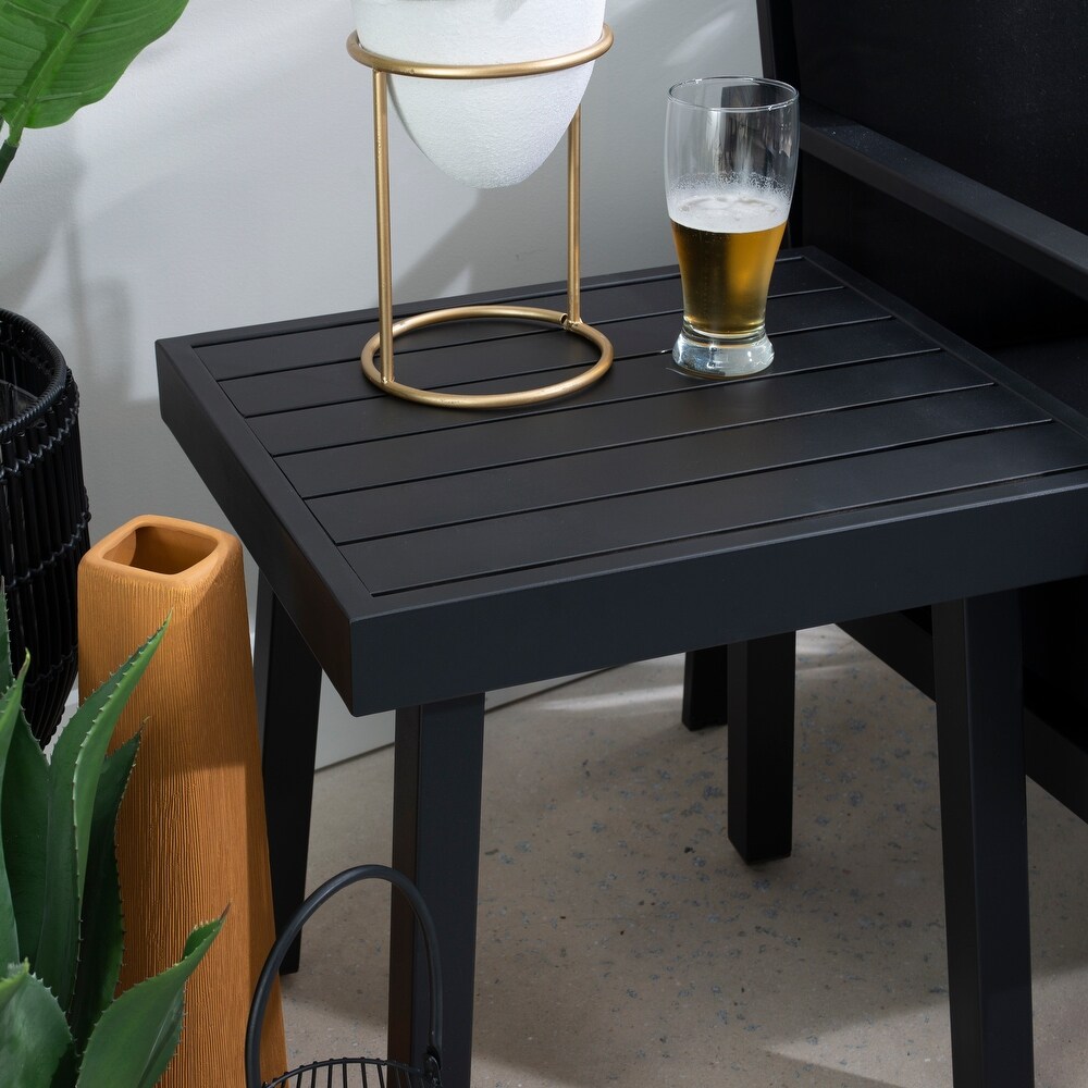 Hadleigh Indoor/Outdoor Rust Resistant Black Side End Table