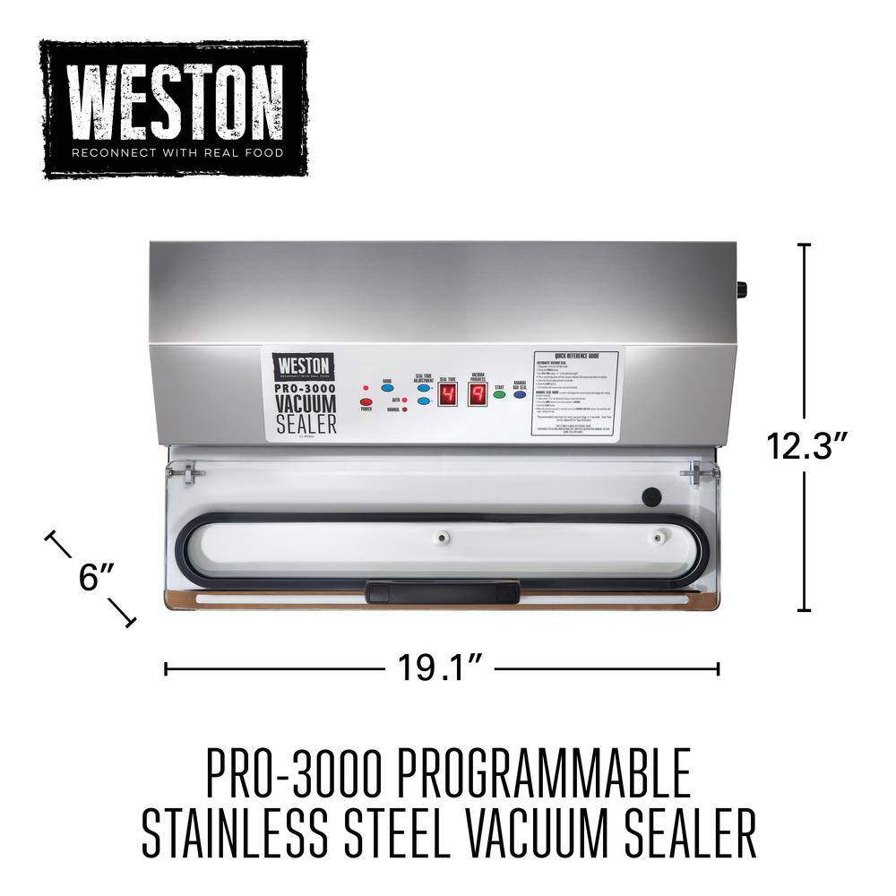 Weston Pro-3000 Stainless Steel Food Vacuum Sealer 65-0401-W