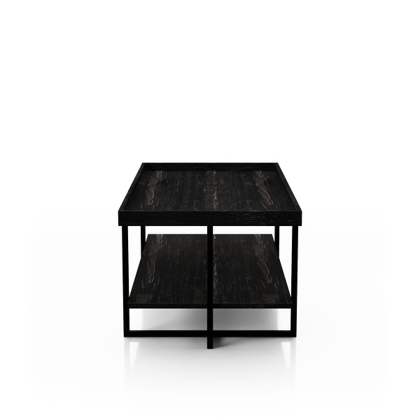 Furniture of America Alivia Rustic Black 47-inch 1-shelf Coffee Table