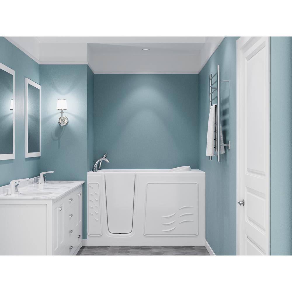 Universal Tubs Builder's Choice 60 in. Left Drain Quick Fill Walk-In Soaking Bath Tub in White B3060LWS