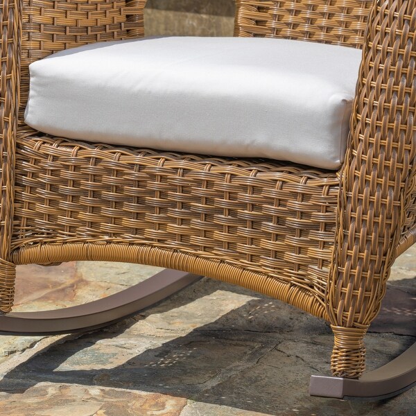 Sea Pines Outdoor Wicker Rocking Chair with Cushion