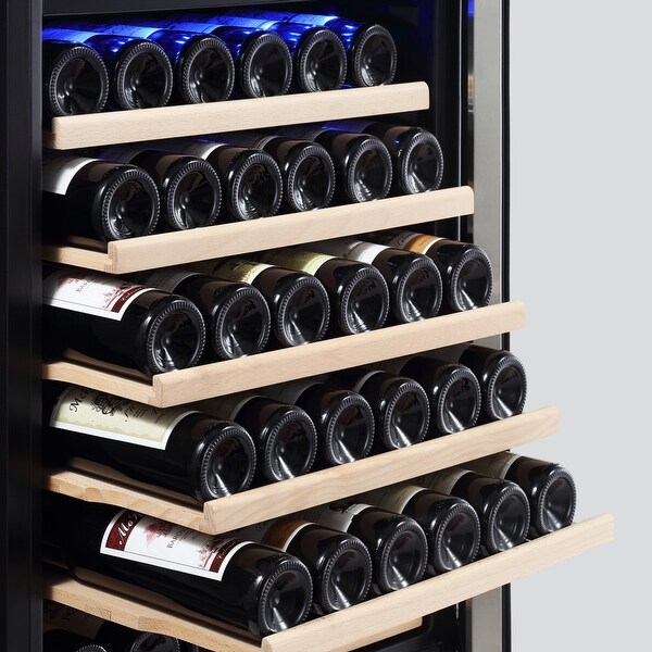 24 in. Dual Zone 116-Bottle Built-In Wine Cooler in Stainless Steel