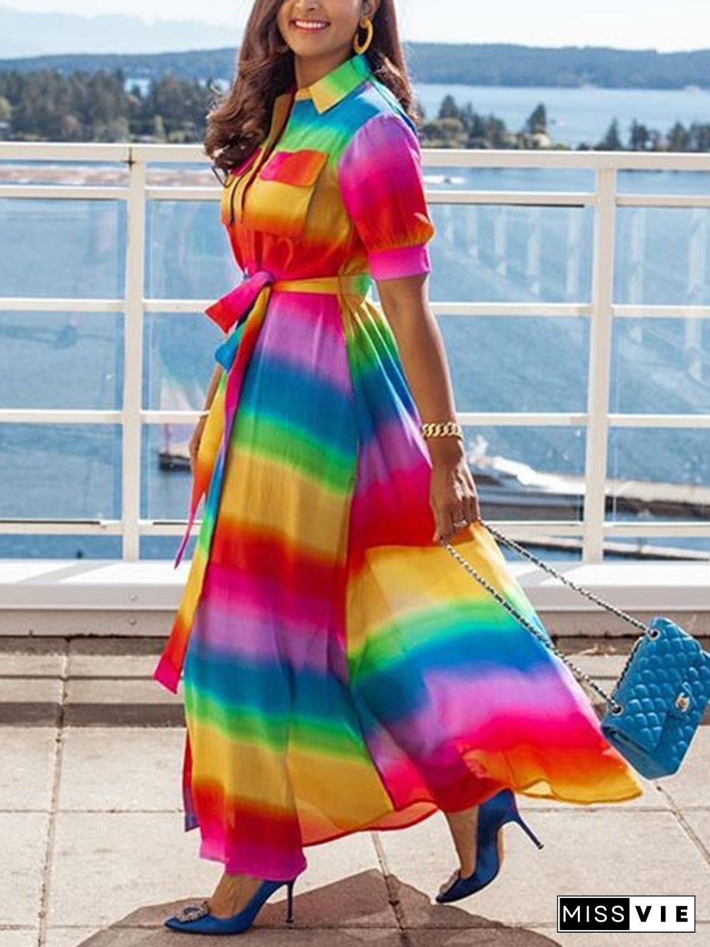 Rainbow Colors Fairy Maxi Dress P14335