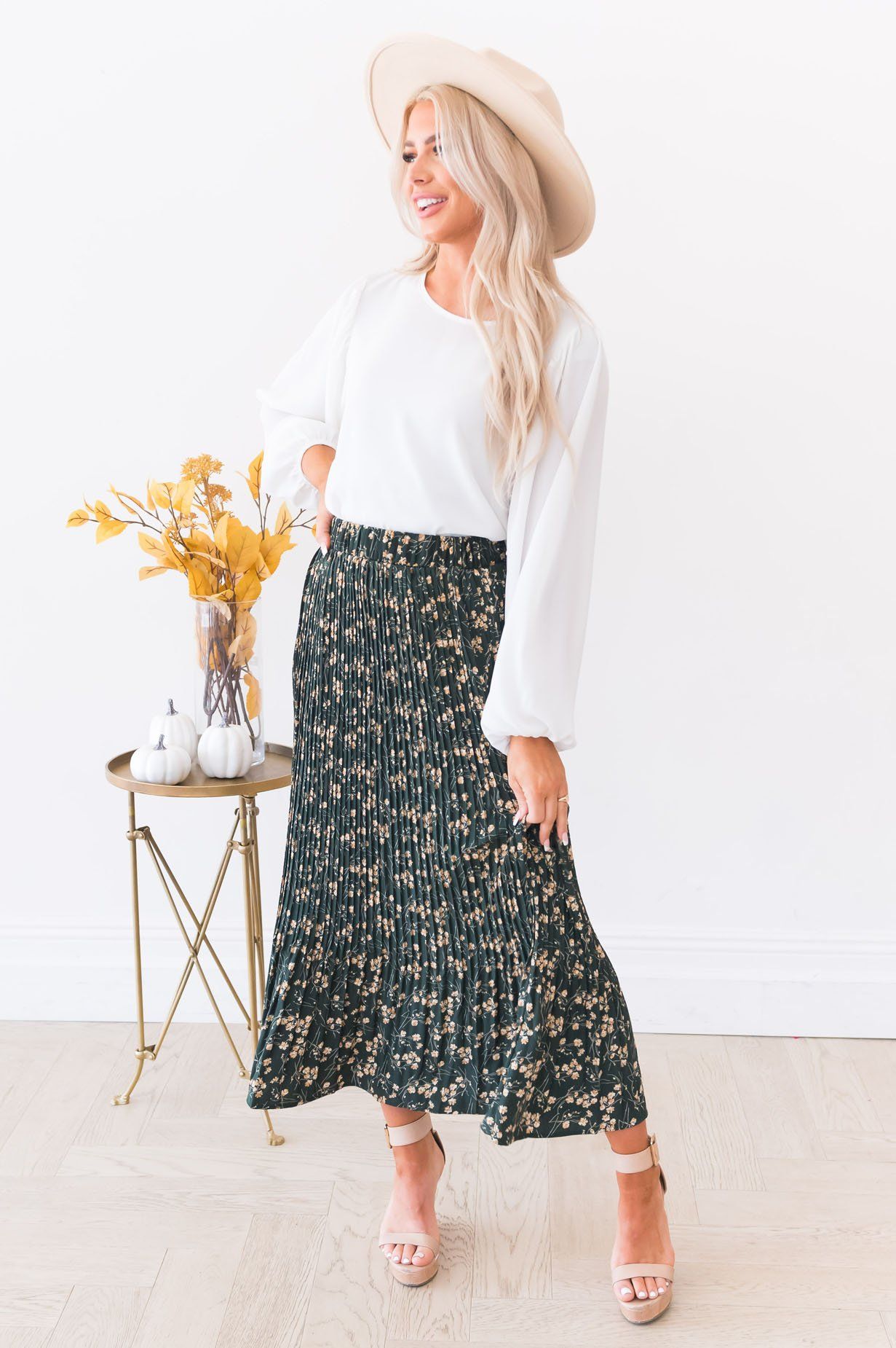 Fall Floral Modest Skirt