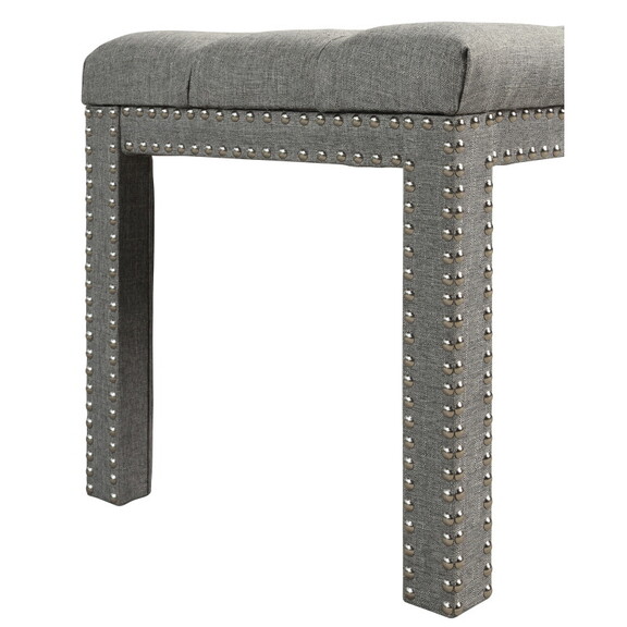 1 pc Transitional Light Grey Accent Upholstered Be...