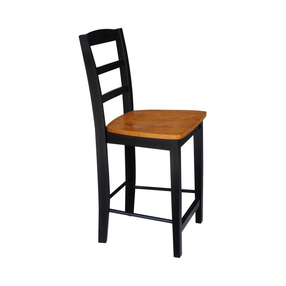 International Concepts Madrid 24 in. Black and Cherry Bar Stool S57-402