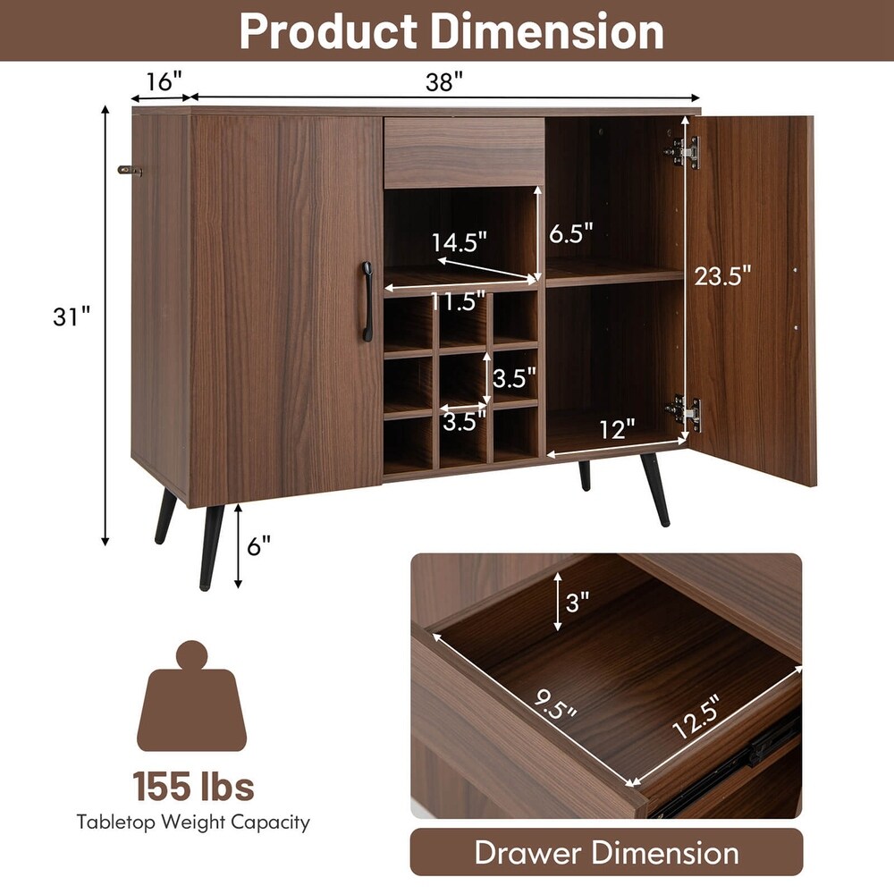 Costway Buffet Sideboard Cabinet Wine Bar Cabinet with Drawer     See Details