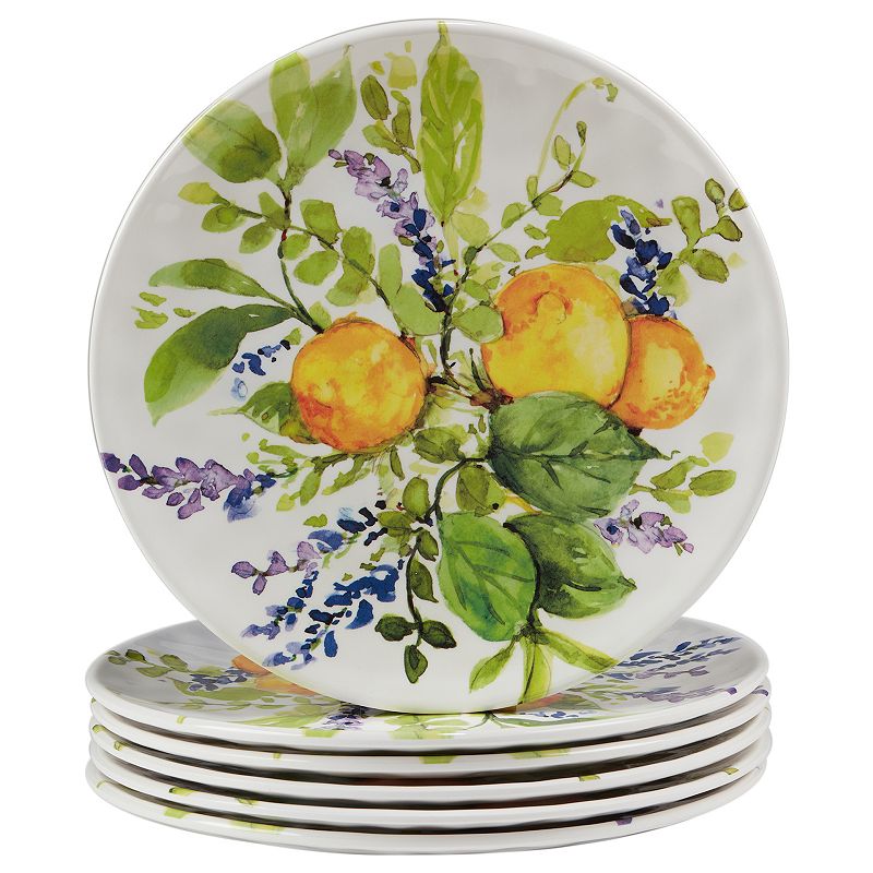 Certified International Lemon Zest 6-pc. Melamine Salad Plate Set