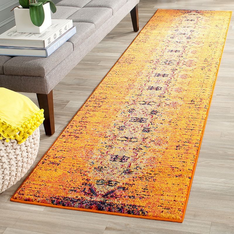 Safavieh Monaco Distressed Orange Geometric Rug