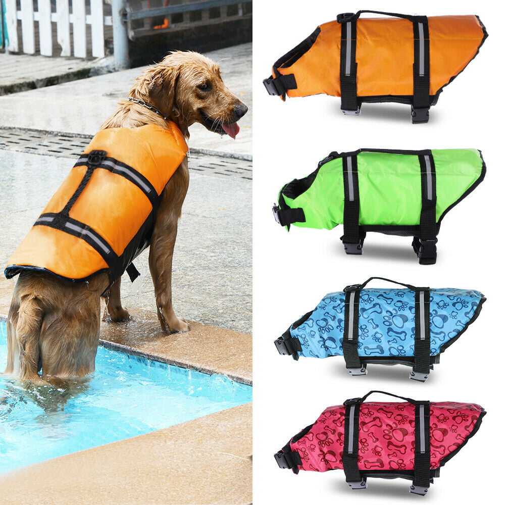 Pet Dog Swimming Safety Vest Dog Life Jacket Reflective Stripe Preserver Puppy XL Size Pink