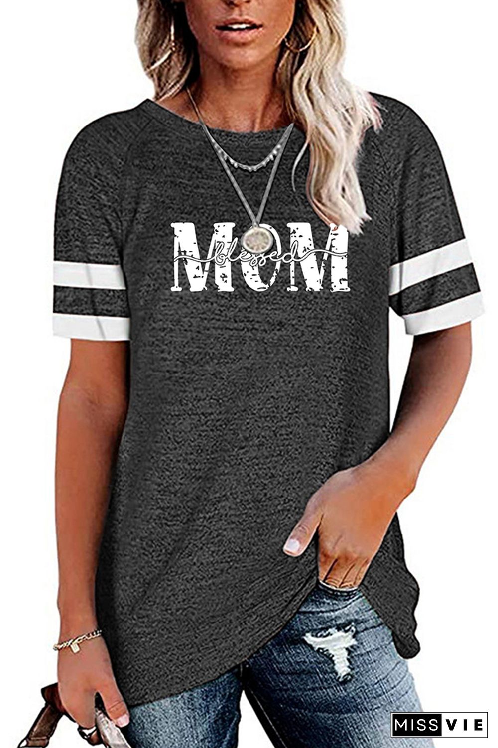 Mom Print Graphic Tee Wholesale