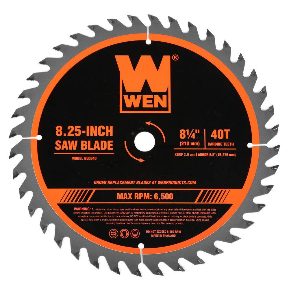 WEN 8.25 in. 40-Tooth Carbide-Tipped Circular Saw Blade BL0840