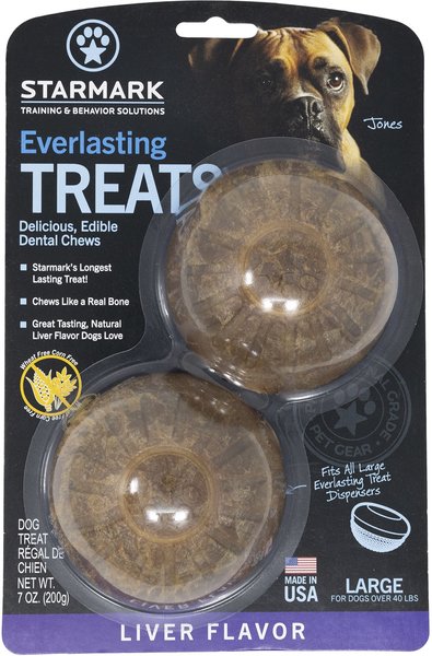 Starmark Everlasting Liver Flavored Dental Dog Treats， Large， 2 count