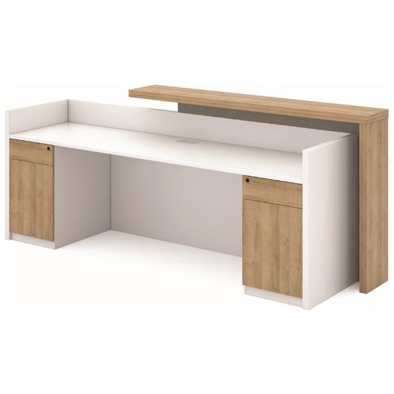 ZIVA Reception Desk 2.4M with Right Panel - White