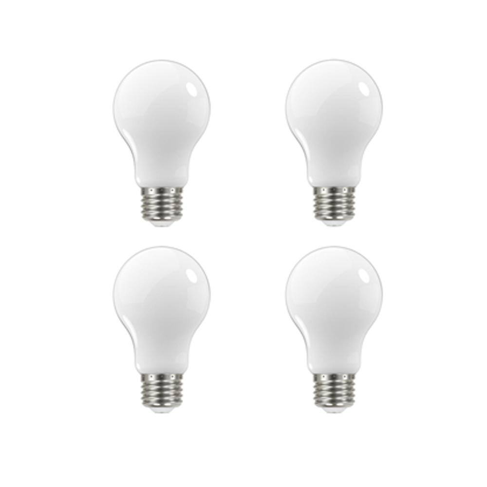 EcoSmart 60-Watt Equivalent A19 Dimmable Frosted Filament LED Light Bulb Soft White (4-Pack) A7A19A60WESQD01