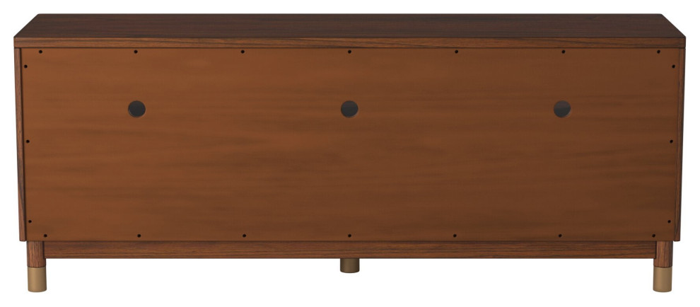 Belham 3 Drawer TV Console  Dark Walnut   Midcentury   Entertainment Centers And Tv Stands   by Kolibri Decor  Houzz